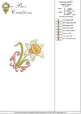 Daffodil Flower Motif 1 Embroidery Motif - 21 by Sue Box