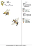 Mini Bees 2 Design Set Machine Embroidery Motif - 22 by Sue Box