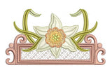 Daffodil Flower Border Embroidery Motif - 23 by Sue Box