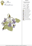 Fairy Violets Flower Embroidery Motif - 25 by Sue Box