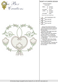 Heart and Flowers Design Embroidery Motif - 08 by Sue Box