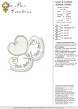 Heart and Flowers Border Corner Embroidery Motif - 12 by Sue Box
