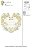 Golden Heart Embroidery Motif - 32 by Sue Box