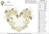 Rose Heart Flower Embroidery Motif - 33 by Sue Box