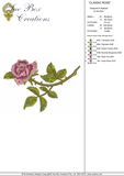 Classic Rose Embroidery Motif - 02 -  Floral Illusions - by Sue Box
