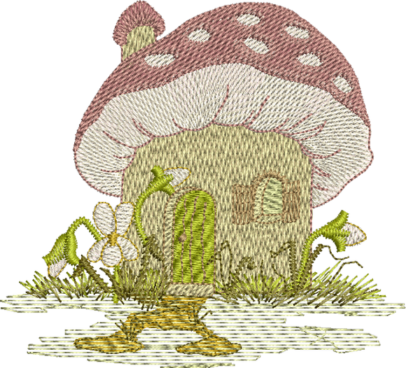 Fairy Cottage Embroidery Motif by Sue Box