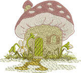 Fairy Cottage Embroidery Motif by Sue Box