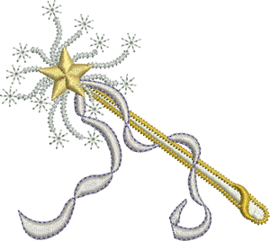 Fairy Wand Embroidery Motif by Sue Box