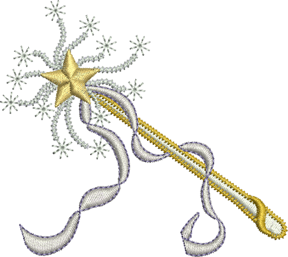 Fairy Wand Embroidery Motif by Sue Box