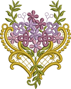 Floral Bouquet Embroidery Motif by Sue Box