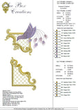 Gilt Frame 3 and Bird Set Embroidery Motif -23 by Sue Box