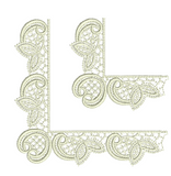 Lace - Abir Leaf Corners Embroidery Motif - 06 by Sue Box