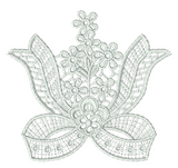 Lace Adah Bow and Flowers Embroidery Motif - 10 by Sue Box