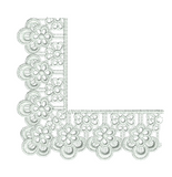 Lace Adah Border Corner Embroidery Motif - 12 by Sue Box