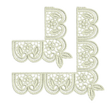 Lace Peridot Border Corners Embroidery Motif - 15 by Sue Box
