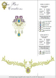 Jewel Flower 1 and Jewel Motif D - Embroidery Design - 05 by Sue Box
