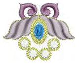 Jewel Motif A and Flower 4 Embroidery Designs - 07 by Sue Box