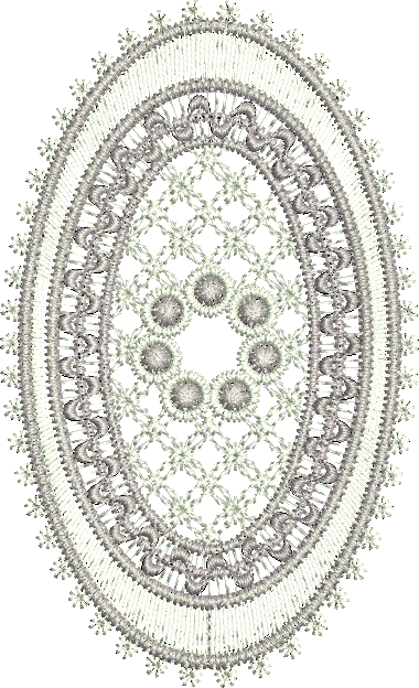 Lace Jewel Oval Embroidery design by Sue Box