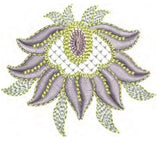 Jewel Motif C and Flower 2 Embroidery Design - 08 by Sue Box