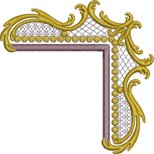 Gold Corner Embroidery Motif by Sue Box