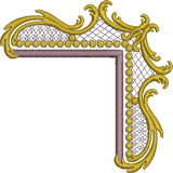 Gold Corner Embroidery Motif by Sue Box