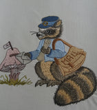 Raccoon - Robbie the Postman Embroidery Motif - 28 by Sue Box