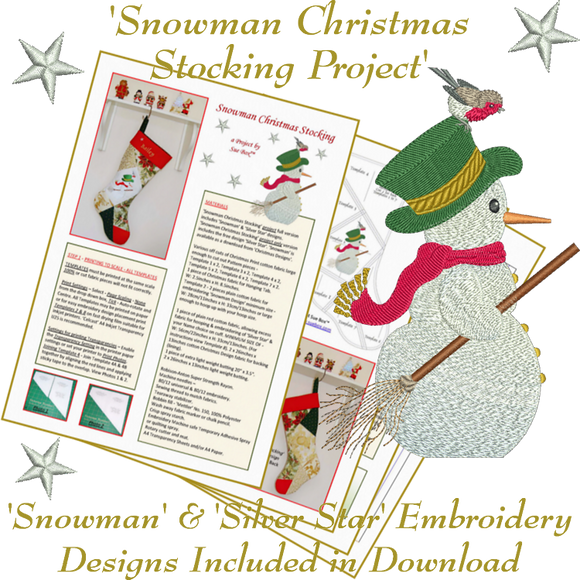 Snowman Christmas Stocking project by Sue Box