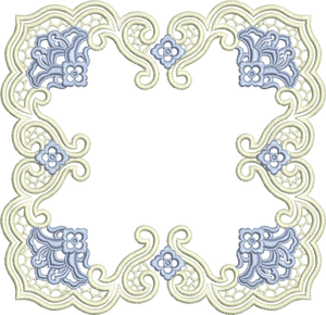 Cutwork by Sue Box - Square Doily - Two Part Embroidery Motif