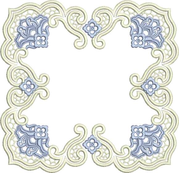 Cutwork by Sue Box - Square Doily - Two Part Embroidery Motif