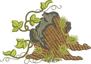 Stump Embroidery design from the Woodland forest by Sue Box