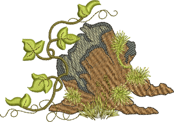 Stump Embroidery design from the Woodland forest by Sue Box