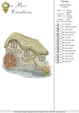 Water Mill and Thatched Cottage Embroidery Motif - 03 by Sue Box