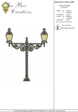 Wrought Iron Lamp Embroidery Motif - 29 by Sue Box