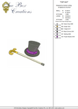 Top Hat and Cane Embroidery Motif - 20  by Sue Box
