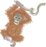 Orangutan Baby Ape Embroidery Motif - 02 - Zoo Babies by Sue Box -
