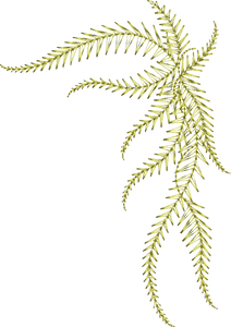 Floral Fern Corner Embroidery Motif - 16 - Zoo Babies by Sue Box