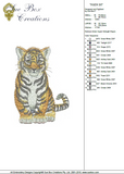Tiger Sit - Cat embroidery Motif - 15 - Zoo Babies by Sue Box