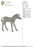 Zebra Embroidery Motif - 26 - Zoo Babies by Sue Box
