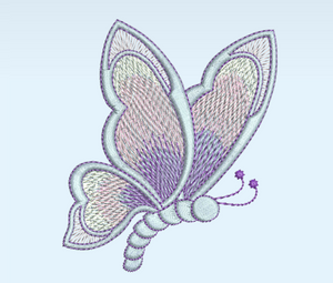 Art Nouveau Butterfly Machine Embroidery Motif - 10A - by Sue Box