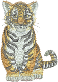 Tiger Sit - Cat embroidery Motif - 15 - Zoo Babies by Sue Box